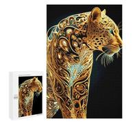 1000 piezas rompecabezas para adultos Golden Leopard Artwork Puzzles para adolescentes, juego de mano, corte preciso, interacción entre padres e hijos, 1000 piezas