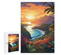 1000 piezas rompecabezas para adultos Tropical Sunset Paradise Puzzles como juguetes antiestrés, decoración del hogar, interacción entre padres e hijos, 1000 piezas