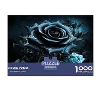 1000 Piezas Rose Noire Puzzle Entretenimiento Creativo Decoración Familiar Fleur Puzle Juguetes Desafiantes Regalo Creativo para Adultos Y Niños 38x26cm/1000pcs