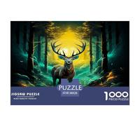 1000 Piezas Selva Alce Puzle Entretenimiento Creativo Decoración del Hogar Juguetes Desafiantes Animalesess Puzzle Desafíos Divertidos para Adultos Y Niños 38x26cm/1000pcs