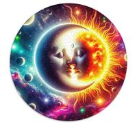 1000 Piezas Sol y Luna Rompecabezas Juego De Habilidad Decoración del Hogar Light and Darkness Puzzle De Decoración Desafíos Divertidos para Adultos Y Niños 1000pcs (67.5x67.5cm)