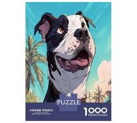 1000 Piezas Staffordshire Terrier Americano Puzzle Juego De Habilidad Decoración Familiar Cute Pet Perro Rompecabezas Imposible Regalo Creativo para Adultos Y Niños 52x38cm/1000pcs