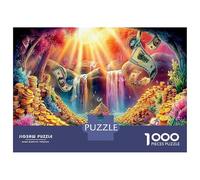 1000 Piezas Sunlit Waterfall Art para Mayores Entusiastas De Puzzles - Cartón Resistente Puzzle De Entrenamiento De Concentración Money & Regalo De Inauguración De Casa 38x26cm/1000pcs