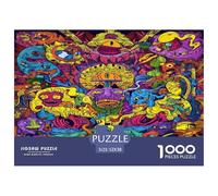 1000 Piezas Tatuaje inquieto Puzzle Juguetes Desafiantes Decoración del Hogar The Mad Face Graffiti Rompecabezas Familiar Regalo Creativo para Adultos Y Niños 52x38cm/1000pcs