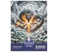 1000 Piezas The Dragón Puzzle Juego De Habilidad Decoración del Hogar Fuego Drake Rompecabezas De Decoración Regalo Creativo para Adultos Y Niños 38x26cm/1000pcs