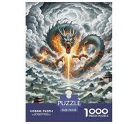 1000 Piezas The Dragón Rompecabezas Entretenimiento Creativo Decoración del Hogar Fuego Drake Puzle Juguetes Desafiantes Juguete EduGatoivo para Adultos 70x50cm/1000pcs