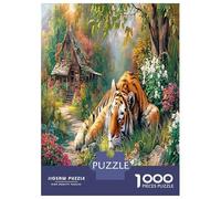1000 Piezas Tigre In Garden Puzzles Juego EduGatoivo Bestia Feroz Juego De Rompecabezas Actividades Familiares para Adultos Y Niños A Partir De 12 Años 70x50cm/1000pcs
