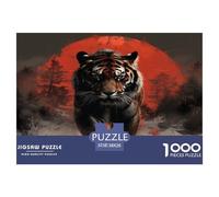 1000 Piezas Tigre Noir et Rouge Rompecabezas Juguetes Desafiantes Decoración del Hogar Juego De Habilidad Regalo Creativo para Adultos