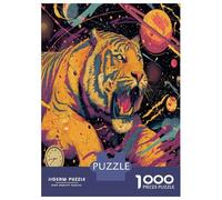 1000 Piezas Tigre Puzzle Juego De Habilidad Decoración del Hogar Vida Silvestre Rompecabezas De Decoración Regalo Creativo para Adultos Y Niños 70x50cm/1000pcs