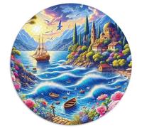 1000 Piezas Velero Puzzle Entretenimiento Creativo Decoración Familiar Ocean Adventure Puzle Juguetes Desafiantes Regalo Creativo para Adultos Y Niños 1000pcs (67.5x67.5cm)