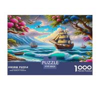 1000 Piezas Velero Puzzle Juguetes Desafiantes Decoración Familiar Aventura Océano Rompecabezas Imposible Desafíos Divertidos para Adultos Y Niños 38x26cm/1000pcs