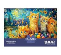 1000 Piezas Vibrant Floral Eggs para Coleccionistas De Puzzles - Cartón Premium Puzzle Ultra Difícil Easter Kittens & Regalo De Cumpleaños 70x50cm/1000pcs