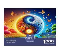 1000 Piezas Yin-Yang Puzzle Juguetes Desafiantes Decoración del Hogar Estilo Chino Rompecabezas Familiar Juguete EduGatoivo para Adultos Y Niños 52x38cm/1000pcs