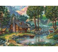 1000 Piezass,View of A House In The Woods Cartel,Colorido Difficult Rompecabezas, Juegos para Reducir El Estrés En Familia,Decoración del Hogaration Xw193Qk