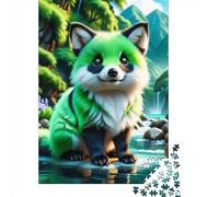 1000 puzles Cuadrados creativos de zorrito Cachorro para Adultos, puzles de Papel, Juegos de desafío únicos, 38 x 26 cm/1000 Piezas