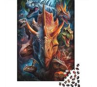 1000 puzles Cuadrados creativos del Mundo de los Dinosaurios para Adultos, puzles de Papel, Juegos de desafío únicos, 38 x 26 cm / 1000 Piezas