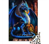 1000 puzles Cuadrados creativos Drago para Adultos, puzles de Papel, Juegos de desafío únicos, 38 x 26 cm/1000 Piezas