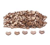 1000 recortes de corazones de madera, suministros de artesanía de madera duraderos, tablero de densidad premium para proyectos de bricolaje, piezas de madera en forma de corazón (AMAR)