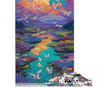 1000 Rompecabezas Cuadrados creativos de Vuelo Frío Vivid para Adultos, Rompecabezas de Madera, Juegos de desafío únicos, 1000 Piezas (75 x 50 cm)