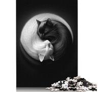 1000 Rompecabezas Cuadrados de Purrfect Harmony para Adultos, Rompecabezas de Madera, Juegos de desafío únicos, 1000 Piezas (75 x 50 cm)