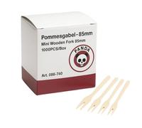 1000 tenedores de madera para patatas fritas de 85 mm, tenedor para patatas fritas, cubiertos de madera, tenedores desechables para patatas fritas, tenedores desechables, tenedores de madera,