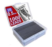 1000 uds. mecánico de lápiz, plomo, núcleo, 0,5, 0,7, 0,9, 1,3, 2,0 mm, 2 B, gran capacidad, reemplazable, lápiz, recarga para estudiantes, caja de regalo conveniente (0,5 mm)