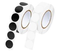 1000 unidades de puntos adhesivos negros, redondos, autoadhesivos, 19 mm, pegatinas redondas, de puntos, y 1000 unidades de 19 mm, puntos adhesivos blancos, para oficina, hogar, escuela, manualidades