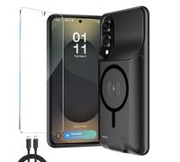 10000 mAh - Carcasa de batería para Samsung Galaxy S25 Edge (6,7 pulgadas), funda de carga inalámbrica inteligente, carcasa de alimentación, batería externa cargador recargable