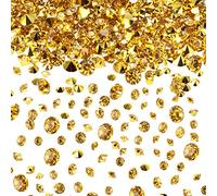 10000 Piezas Confeti de Dispersión de Mesa de Boda Transparente Diamantes de Imitación Cristales Acrílico para Decoraciones de Centro de Mesa (Oro, 3 MM, 4 MM y 6 MM)
