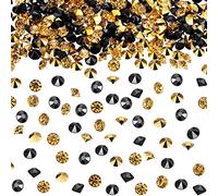 10000 Piezas Diamantes de Acrílico Confeti de Dispersa de Mesa de Boda Transparente para Centro de Mesa Boda Despedida de Soltera Abalorios de Florero (Dorado y Negro, 4 mm)