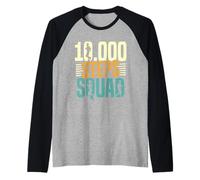 10000 Steps Squad Paso Caminar Senderismo 10000 Pasos Camiseta Manga Raglan
