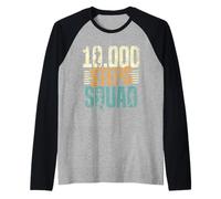 10000 Steps Squad Senderismo Caminar Paso 10000 Pasos Camiseta Manga Raglan