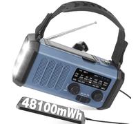 10000mAh Radio de Manivela Solar Portátil, Radio de Emergencia Dynamo AM FM,Linterna 700LM y Luz de Lectura,Cargador Teléfono Móvil,SOS,Brújula Para los Cortes de Energía Supervivencia de Ourdoor Camp