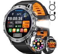 1000mAh Batería Reloj Inteligente Hombre, 1.7'' Smartwatch Hombres con Llamadas Bluetooth,Militar LED Linterna Reloj de Fitness, 100+ Modos Deportivos,Pulsómetro,Monitor de Sueño,IP68 para Android iOS