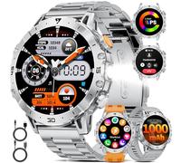 1000mAh Batería Reloj Inteligente Hombre, 1.7'' Smartwatch Hombres con Llamadas Bluetooth, Militar LED Linterna,100+ Modos Deportivos,Pulsómetro,Monitor de Sueño,IP68 de Fitness Reloj para Android iOS