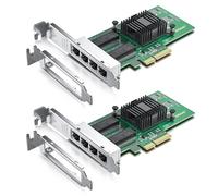 1000Mbps Gigabit Ethernet Converged Network Adapter(Nic) with Intel I350 Chip | Ethernet PCI Express Nic Network Card | Quad Copper RJ45 Ports| PCI Express 2.1 X4 | Compare to Intel I350-T4,2-Pack