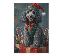 1000pcs(38x26cm) Rompecabezas De Piezas para Adolescentes Christmas Poodle with Santa Hat Rompecabezas Juegos Relajantes Desafío Difícil Regalo De Cumpleaños, Regalos, 1000pcs(38x26cm)
