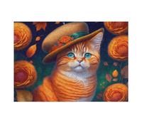 1000pcs(38x26cm) Rompecabezas para Adolescentes Autumnal Cat with Hat Rompecabezas para Adultos: Un Juego Práctico, Divertido Y con Un Toque De Humor, Un Reto Educativo 1000pcs(38x26cm)