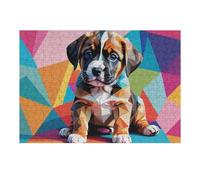 1000pcs(38x26cm) Rompecabezas para Adolescentes Colorful Geometric Puppy Art Rompecabezas para Adultos Juego Práctico Regalos para Aliviar El Estrés para Amigos Y Familiares 1000pcs(38x26cm)