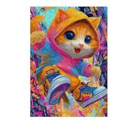 1000pcs(38x26cm) Rompecabezas para Adolescentes Colorful Urban Kitten Art Print Rompecabezas para Adultos Juguetes Antiestrés Regalos para Mujeres Cumpleaños 1000pcs(38x26cm)