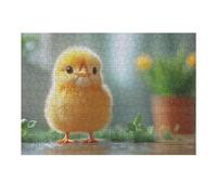 1000pcs(38x26cm) Rompecabezas para Adolescentes Cute Yellow Chick with Potted Plant Rompecabezas para Adultos Juegos Relajantes Análisis Y Lógica Cumpleaños Y Navidad 1000pcs(38x26cm)