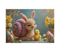 1000pcs(38x26cm) Rompecabezas para Adolescentes Easter Bunny and Chick Rompecabezas para Adultos Juguetes Antiestrés Corte De Precisión Cumpleaños 1000pcs(38x26cm)