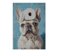 1000pcs(38x26cm) Rompecabezas para Adolescentes Funny French Bulldog with Toilet Paper-1 Rompecabezas para Adultos Juego Familiar Patrón De Montaje Regalos De Cumpleaños Y Únicos 1000pcs(38x26cm)