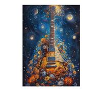 1000pcs(38x26cm) Rompecabezas para Adolescentes Guitar in Space with Flowers Rompecabezas para Adultos Juegos Familiares Desafío Difícil Oferta como Regalos para Toda La Familia 1000pcs(38x26cm)