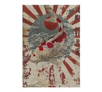 1000pcs(38x26cm) Rompecabezas para Adolescentes Japanese Rising Sun Koi Rompecabezas para Adultos: Un Juego Práctico, Divertido Y con Un Toque De Humor, Un Reto Educativo 1000pcs(38x26cm)