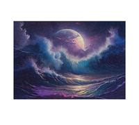 1000pcs(38x26cm) Rompecabezas para Adolescentes Purple Moon and The Sea Rompecabezas para Adultos Juegos Relajantes Análisis Y Lógica Cumpleaños Y Navidad 1000pcs(38x26cm)