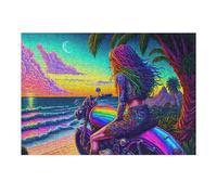 1000pcs(38x26cm) Rompecabezas para Adolescentes Rebel Ride by The Ocean Rompecabezas para Adultos Juego Práctico Regalos para Aliviar El Estrés para Amigos Y Familiares 1000pcs(38x26cm)