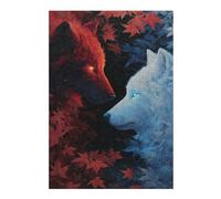 1000pcs(38x26cm) Rompecabezas para Adolescentes Red Vs. White Wolves A Tale of Contrast Rompecabezas para Adultos Juguetes DIY Arte De Pared Cumpleaños Y Navidad 1000pcs(38x26cm)