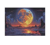 1000pcs(38x26cm) Rompecabezas para Adolescentes Rompecabezas Moon and Galaxy Rompecabezas para Adultos Juguetes Antiestrés Desafío Difícil para Cumpleaños, Navidad 1000pcs(38x26cm)