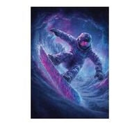 1000pcs(38x26cm) Rompecabezas para Adolescentes Snowboarder in Neon Lights Juego De Rompecabezas para Adultos, Análisis Y Lógica, Regalo De Cumpleaños, Regalos, 1000pcs(38x26cm)